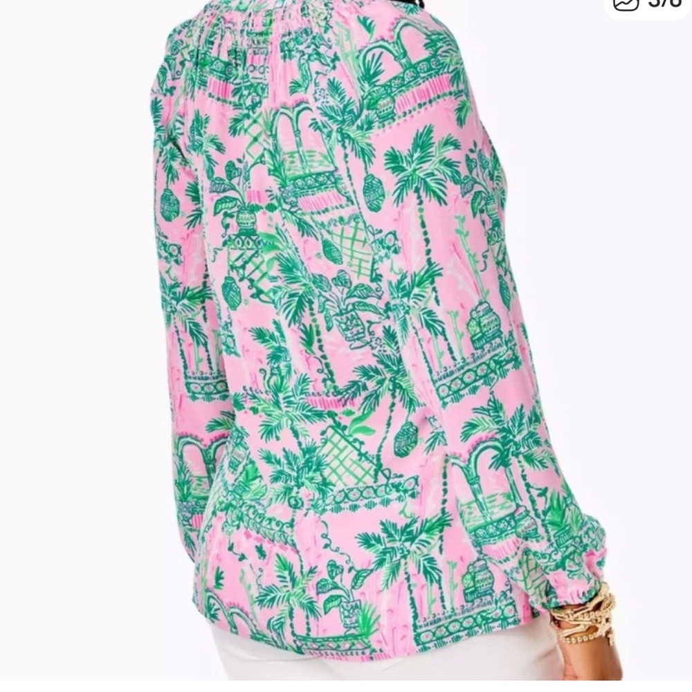 🩷Lilly P🩷 NWT Elsa Always Worth It Silk Top. Size L. Brand new! - Picture 3 of 9